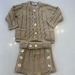 Cozy Kids' Tan Cable Knit Sweater Set